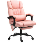 Vinsetto - Chaise de bureau de massage avec vibrations 6 points et repose-pieds - rose-Six points de massage par vibrations avec 5 modes et 2 intensités pour détendre votre corps