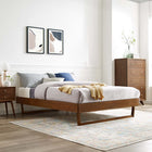Modway - Billie Bois Cadre complet de plate-forme, Noyer-Options de tête de lit interchangeables