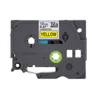 Brother TZe631 Ruban laminé jaune avec texte noir authentique pour étiqueteuses P-touch, 12 mm de largeur x 8 m de longueur-Pour les applications d'étiquetage quotidiennes à la maison, au bureau ou au travail, comme les dossiers, les codes-barres, les clés USB, les fournitures de bureau, le contenu du garde-manger et du congélateur, les articles pour enfants et l’équipement