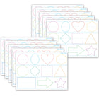 Ashley Productions - ASH97018 Smart Poly PosterMat Pals Économiseurs d'espace - 13" x 9-1/2" - Tracé de formes - Ensemble de 10-C'est une affiche, c'est un sous-main, c'est les deux! Parfait pour une taille plus petite pour une utilisation facile en classe, à la maison, au bureau ou en déplacement!