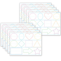 Ashley Productions - ASH97018 Smart Poly PosterMat Pals Économiseurs d'espace - 13" x 9-1/2" - Tracé de formes - Ensemble de 10-C'est une affiche, c'est un sous-main, c'est les deux! Parfait pour une taille plus petite pour une utilisation facile en classe, à la maison, au bureau ou en déplacement!