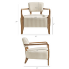 Modway - Zinnia Tissu rayé rembourré Chaise d’accent - Avoine-Amorti en mousse dense