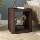 Hudson&Canal - Table d'appoint carrée Kellan (50 cm de largeur) - Brun aulne-Caractéristiques assemblage facile