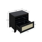 Manhattan Comfort - Table de nuit Sheridan 54,9 cm style mid-century moderne - Noir-Comprend 1 tiroir à extension totale et 1 espace ouvert mince