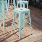 Flash Furniture – Tabouret de bar de 30 po en métal vieilli sans dossier, pour intérieur, bleu onirique (ETBT350330DB)-Capacité de poids de 500 lb