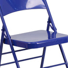 Flash Furniture - Chaise pliante de la série HERCULES COLORBURST en métal bleu cobalt à triple entretoise et double charnière-Cadre en acier de calibre 18