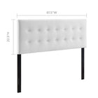 Modway - Emily Biscuit Touffé Performance Velvet Tête de lit Queen, Blanc-Sellerie en velours en polyester