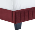 Modway - Celine Chenal Touffé Performance Velvet Lit plein, Marron-Pieds en bois massif
