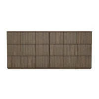 Manhattan Comfort - Clive 72" Commode double à 6 tiroirs style mid-century modern - Noyer brun et or-Commode à six tiroirs aux lignes épurées fabriquée en bois manufacturé pour un look de chambre moderne et raffiné