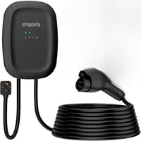 Emporia - Chargeur de niveau 2 classique pour véhicules électriques 40 A avec câble de 7,3 m (24 pi) - J1772 - Prise NEMA 14-50 - Noir-Offre une vitesse de recharge jusqu à neuf fois plus rapide avec jusqu à 46 miles par heure en installation câblée à 48A ou jusqu à 38 miles par heure avec prise nema à 40A, beaucoup plus rapide qu une prise murale standard pour une recharge efficace