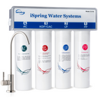 iSpring - CU-A4 système d'ultrafiltration sous l'évier à 4 étapes - 0,1 micron-Performance supérieure: La conception avancée à 4 étapes, incluant à la fois l'Ultrafiltration et les étapes KDF/GAC, élimine jusqu'à 99 % du plomb, du chlore, des sous - produits de traitement au chlore, de l'arsenic, des goûts et odeurs, des métaux lourds et bien plus encore, tout en préservant les minéraux tels que le potassium, le calcium, le sodium et le magnésium, bénéfiques pour votre santé. Note: Ce système N'est pas un s