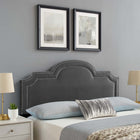 Modway - Belinda Performance Velvet Tête de lit King/King de Californie, Charbon de bois-3 Positions de montée