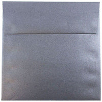 JAM Paper Enveloppes d'invitation carrées métalliques, 6 x 6 po - Stardream, noir anthracite, paquet de 25 (V018309)-Couleur: Stardream Anthracite