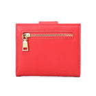 Champs - Porte-cartes à rabat Iconic - Rouge-Fermeture éclair en métal doré et tirettes décoratives
