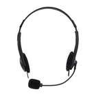Adesso - Xtream H4 Casque stéréo double 3,5 mm avec micro, réduction de bruit, câble de 6 pi, léger - noir-Idéal pour un usage général, la musique, le bureau et le télétravail
