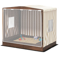 Qaba - Bac à sable d'extérieur pour enfants avec auvent intégral - 56" x 40"-Auvent entièrement couvert avec porte grillagée qui protège du soleil et des moustiques 