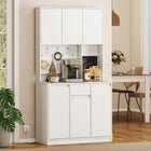 HOMCOM - Armoire 71 po avec station de recharge - blanc-Les étagères réglables vous permettent d’adapter l’espace à vos besoins 
