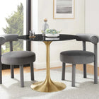 Plata Import - Silver Import Table de salle à manger 32" Abstrac Urban-acier avec une finition en laiton brossé
