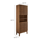 Modway - Render Grand Armoire de rangement de salle de bain in Noyer-Construction en panneaux de particules