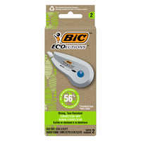 BIC - Mini-Ruban Correcteur Ecolutions - blanche - Paquet de 2-Un paquet contient 2 distributeurs de ruban correcteur de marque BIC Wite-Out avec 6,03 mètres de ruban chacun