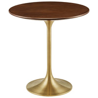 Modway - Lippa Rond de 20 po Bois Table d’appoint - Noyer d’or-Table d’appoint moderne