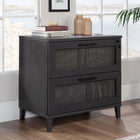 Sauder - La Collection Tiffin Line Classeur latéral - Finition Raven Oak-Le tiroir supérieur est verrouillable pour un rangement sécurisé