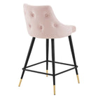 Modway - Adorn Performance Velvet Tabouret de comptoir - Rose-Rembourrage en mousse dense