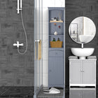 HOMCOM - Armoire colonne haute de salle de bain avec étagères et tiroir - gris-Structure en MDF solide et stable avec finition peinte 
