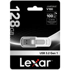 Lexar - JumpDrive V100 Cle USB 3.0 - 128Go - Blanc-Utilise la technologie USB 3.0 pour un transfert de fichiers rapide
