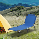 Outsunny - Chaise longue pliante - chaise de bronzage 5 positions - bleu-Chaises de jardin empilables permettant de gagner de la place lorsque vous avez besoin de plus d'espace
