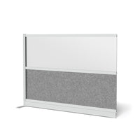 Luxor - Mur modulaire 70 x 48 - Extension de cadre gris large, fenêtre givrée, PET gris frais-Crée une intimité semi-permanente dans les espaces partagés