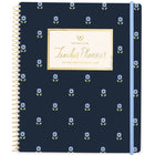 Emily Ley Simplified - Agenda scolaire hebdomadaire/mensuel pour enseignants 2026-2027 - 11 po H x 9 po l - Navy Floral - anglais-12 mois avec onglet : juillet 2026 à juin 2027