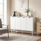 HOMCOM - Buffet moderne 47 po avec portes de rangement multiples - blanc-Couleur : Blanc 