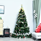 HOMCOM - Arbre de Noël de 6ft non éclairé sapin artificiel pleine taille avec support métallique-Les branches réalistes en PVC donnent un aspect plein et luxuriant à l'arbre 