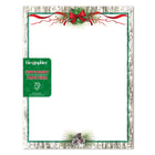 Geographics - Papeterie à Bordure Pommes de Pin et Ruban 8,5 po l x 11 po H , 70 Pqt-Compatible avec les imprimantes jet d'encre 