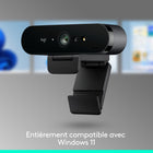 Webcam Logitech 4K Pro avec HDR et micros anti-parasite - Noir-Volet de confidentialité amovible: Passez en mode confidentialité en un clin d’œil grâce au cache de confidentialité qui peut être relevé et abaissé