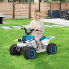 Qaba - VTT pour enfants à batterie 6 V avec phares - Blanc-Deux phares LED pour des promenades nocturnes passionnantes 