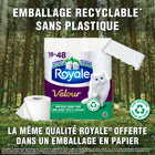 Royale - Papier toilette Velour 2 plis - 18 rouleaux de 190 feuilles-La marque Royale appartient à une organisation qui plante des millions d’arbres chaque année dans des forêts gérés de façon responsable, ce qui représente déjà plus d’un milliard d’arbres plantés depuis 1957