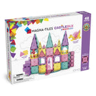 MAGNA-TILES - Jeu de construction magnétique Castle DLX 48 pièces-Ce Qui Est Inclus: 48 pièces magnétiques, dont 1 pont-levis, 1 figurine de dragon, 1 figurine royale, 2 escaliers en colimaçon, 2 balcons, 4 fenêtres, 2 triangles équilatéraux (pailletés), 2 quarts de cercle, 5 triangles isocèles, 20 carrés (10 pailletés, 10 standard), 2 triangles équilatéraux microMAG, 4 carrés microMAG et 2 triangles isocèles microMAG. 