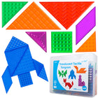 edxeducation - Tangrams tactiles translucides - Ensemble de 35-Jeu Sensoriel - Associez ces blocs colorés à une source de lumière pour explorer les ombres et les attributs. Utilisez-les avec des bacs sensoriels et des accessoires de boîte à lumière. Ou tamponnez des détails amusants dans de la peinture, de la pâte et du sable