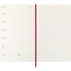 Moleskine - Carnet semainier 12 mois 2027, Large 5" x 8.25", Couverture souple , Rouge écarlate-Angles arrondis, fermeture à élastique et ruban marque page assorti Papier ivoire sans acide de 70 g/m132