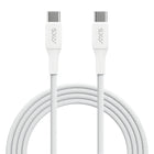 AXS - PROCharge Câble Tressé Premium USB-C vers USB-C (2.4M) - Blanc/Gris-Fabriqué à partir de matériaux recyclés
