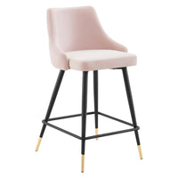 Modway - Adorn Performance Velvet Tabouret de comptoir - Rose-Tabouret de comptoir vintage moderne