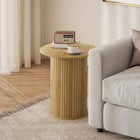 HOMCOM - Table d’appoint ronde - chêne-Plateau épais et cadre en acier supportant jusqu'à 110 lb pour plus de stabilité 