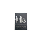 Futech - Panneau WC Gris Homme/Femme/Handicap avec Braille-Code braille disponible