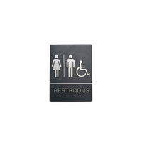 Futech - Panneau WC Gris Homme/Femme/Handicap avec Braille-Code braille disponible