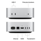 Apple - Mac mini - M4 - 16 Go de mémoire unifiée - 512 Go SSD - Argent-Ports pratiques: Profitez de ports Thunderbolt, HDMI et Ethernet Gigabit à l’arrière et, pour la toute première fois, de ports USB-C et d’une prise pour écouteurs à l’avant pour connecter ce que vous voulez