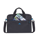 Rivacase - Regent Sacoche pour ordinateur portable 14 po, noir -Poche frontale fermée pour le chargeur, la souris et autres accessoires