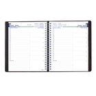 Blueline - 2027 agenda quotidien – 11 po x 8 1/2 po – noir – bilingue-Reliure spirale double avec couverture souple aspect lézard noir