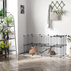PawHut - Parc pour cochons d’Inde et lapins 28 po H 36 panneaux, avec porte-Les tapis antidérapants et les attaches de câble aident à fixer l’unité et à éviter les oscillations 